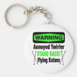 Warning Annoyed Twirler Green Key Chains