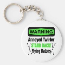 Warning Annoyed Twirler Green Key Chains