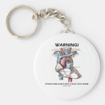 Warning! Approaching Object With Huge Heart Inside Key Chains