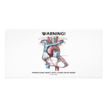 Warning! Approaching Object With Huge Heart Inside Personalized Photo Card