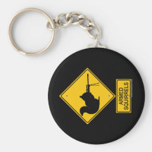 Warning Armed Squirrels Keychain