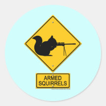Warning Armed Squirrels Sticker