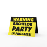 Warning Bachelor Party Invitation