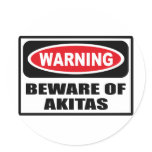 Warning BEWARE OF AKITAS Sticker