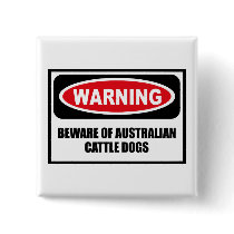 Warning BEWARE OF AUSTRALIAN CATTLE DOGS Button