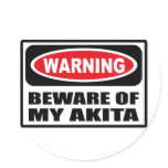 Warning BEWARE OF MY AKITA Sticker