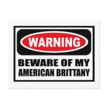 Warning BEWARE OF MY AMERICAN BRITTANY Postcard