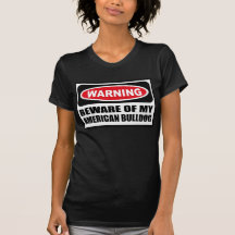 Warning BEWARE OF MY AMERICAN BULLDOG Women's Dark T-shirt