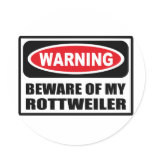 Warning BEWARE OF MY ROTTWEILER Sticker