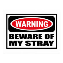 Warning BEWARE OF MY STRAY Postcard
