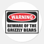 Warning BEWARE OF THE GRIZZLY BEARS Sticker