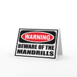 Warning BEWARE OF THE MANDRILLS Greeting Card