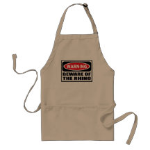 Warning BEWARE OF THE RHINO Apron