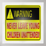 WARNING CHILD SAFETY POSTER posters