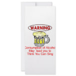 Warning: Consumption Of Alcohol rack cards