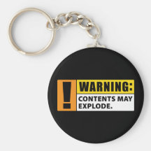 Warning Contents May Explode Keychain