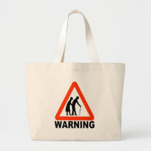 Warning - Elderly Crossing Canvas Bag