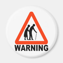 Warning - Elderly Crossing Refrigerator Magnet