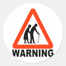 Warning - Elderly Crossing Sticker