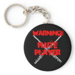 WARNING: Flute Player Keychain