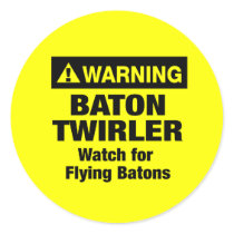 Warning Flying Batons Stickers