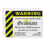 WARNING: Graduate - Party Invitations