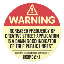 Warning H-Bomb Round Stickers