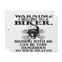 Warning I Belong To A Biker Personalized Announcement