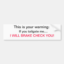Warning...I will break check you Bumper Stickers