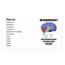 Warning! Information Overload Inside (Brain Humour Business Cards