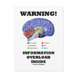 Warning! Information Overload Inside (Brain Humour postcards