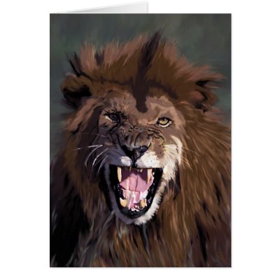 Warning Lion (card ) by nefera