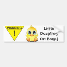 WARNING: Little Duckling On Board Bumper Stickers