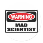 Warning MAD SCIENTIST Sticker