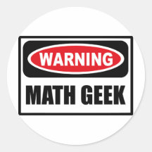 Warning MATH GEEK Sticker