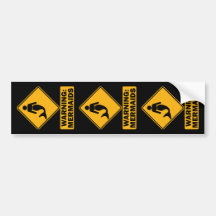 Warning: Mermaids Bumper Sticker