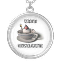 Warning! On Mental Vacation (Duke Java Coffee Cup) Necklace