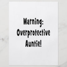 warning overprotective auntie black flyer design