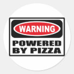 Warning POWERED BY PIZZA Sticker