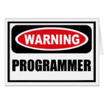Warning PROGRAMMER Greeting Card