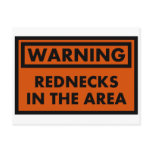 Warning Rednecks in the Area postcards