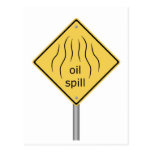 Warning Sign Oil Spil Postcards