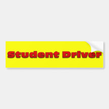 Warning student driver behind wheel of this car bumper sticker