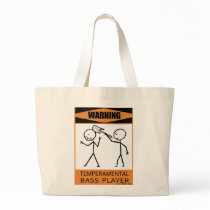 Warning Temperamental Bass Player Canvas Bag