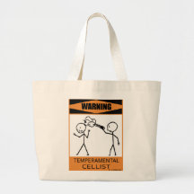 Warning Temperamental Cellist Tote Bags