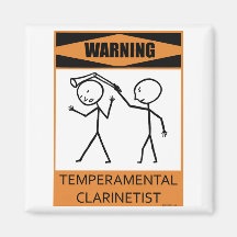 Warning Temperamental Clarinetist Magnet