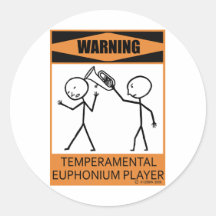 Warning Temperamental Euphonium Player Sticker