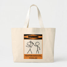 Warning Temperamental Fiddler Canvas Bags