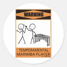 Warning Temperamental Marimba Player Sticker