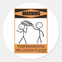 Warning Temperamental Melodeon Player Sticker